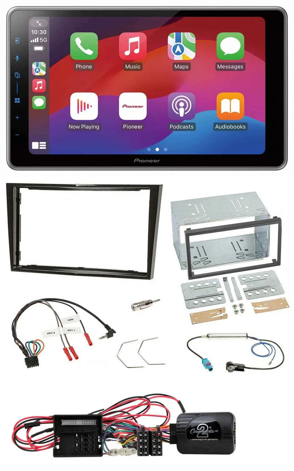 Pioneer Lenkrad USB DAB Bluetooth 2DIN Autoradio für Opel Corsa D Klavierlack 09