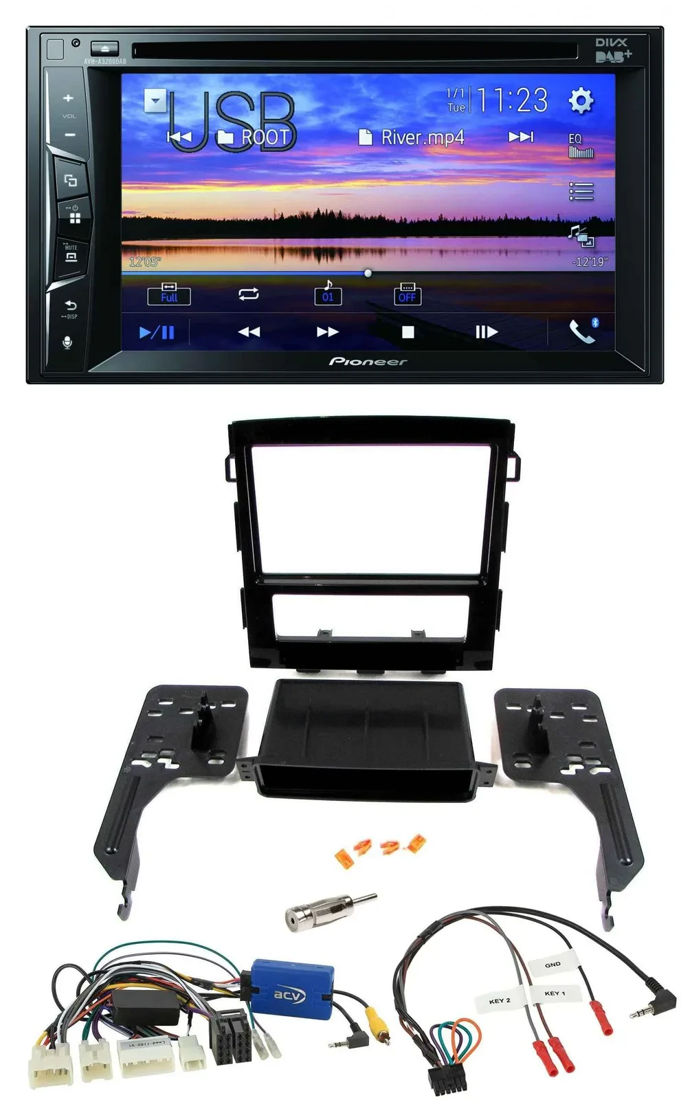 Автомагнитола Pioneer 2DIN Bluetooth USB DVD DAB для Subaru Impreza (с 2018) с поддержкой управления с руля