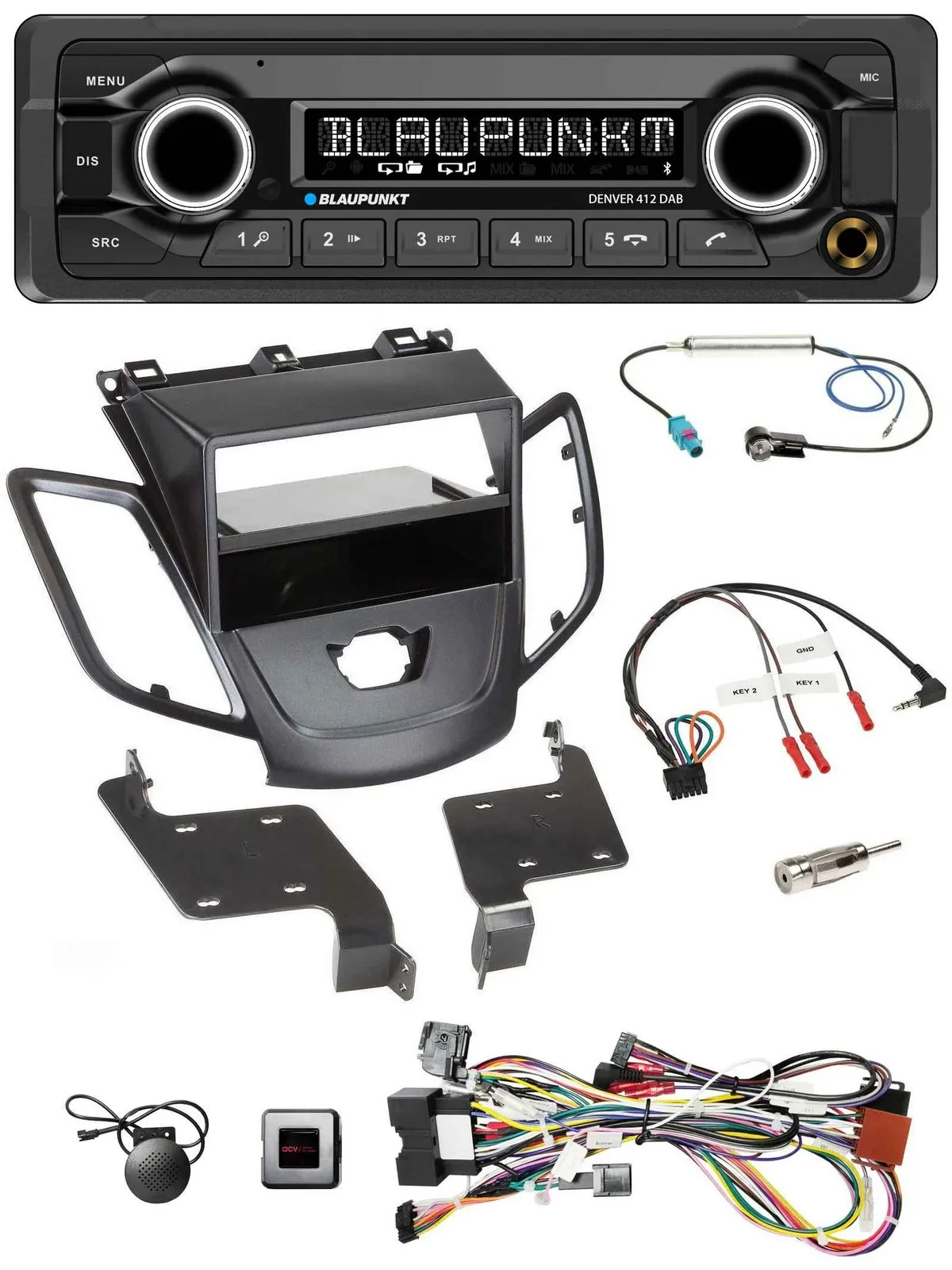 Blaupunkt Bluetooth DAB Lenkrad USB Autoradio für Ford Fiesta 08-10 ohne Display