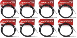 Инструментальный кабель Rockville RCGT6.0B Black 1.8 м (8 штук)