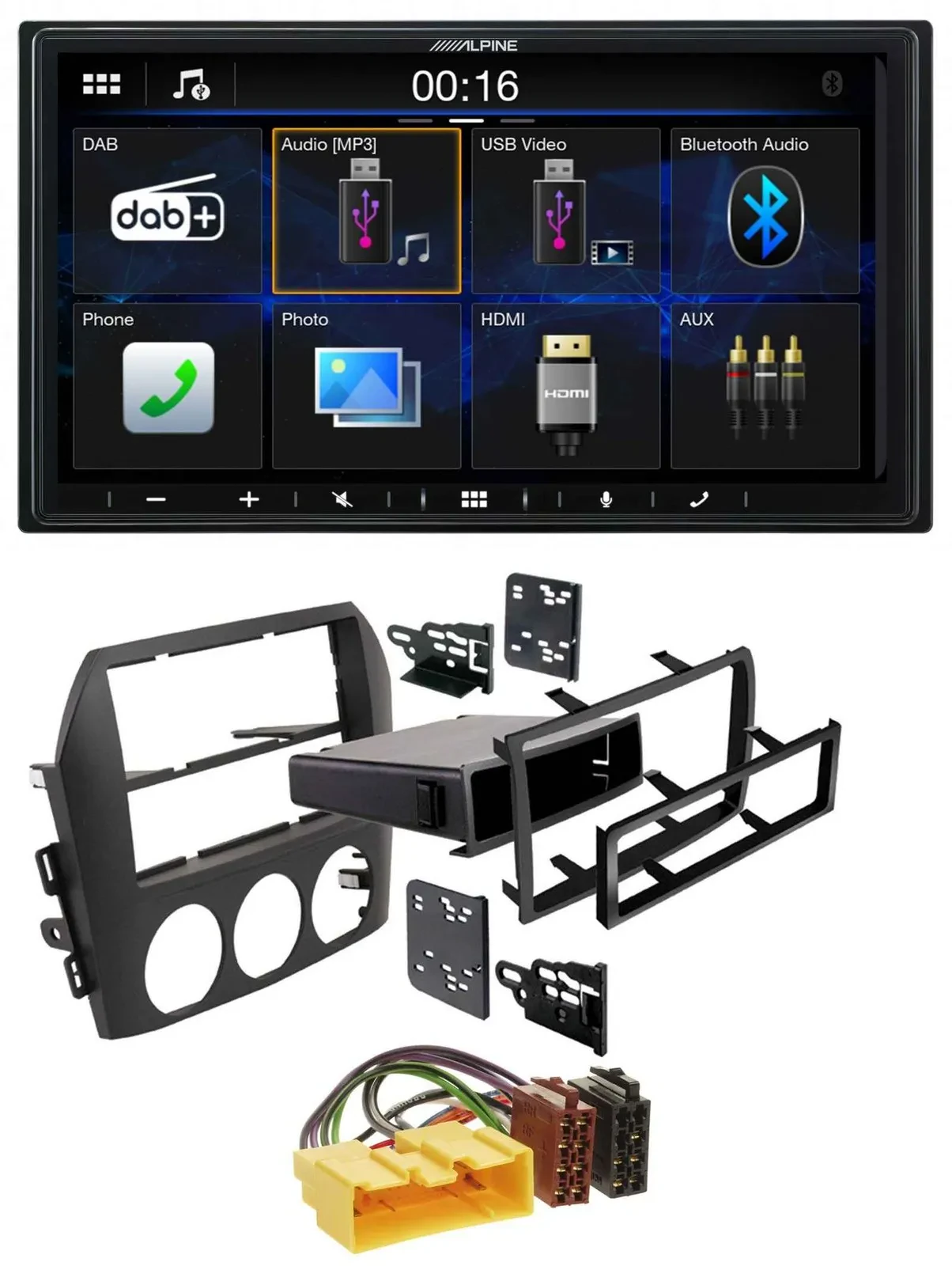 Alpine Bluetooth 2DIN MP3 DAB USB Autoradio für Mazda MX 5 NC 2005-2008