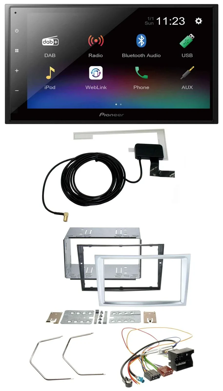 Pioneer DAB MP3 Bluetooth 2DIN USB Autoradio für Opel Astra H Zafira B Corsa D m