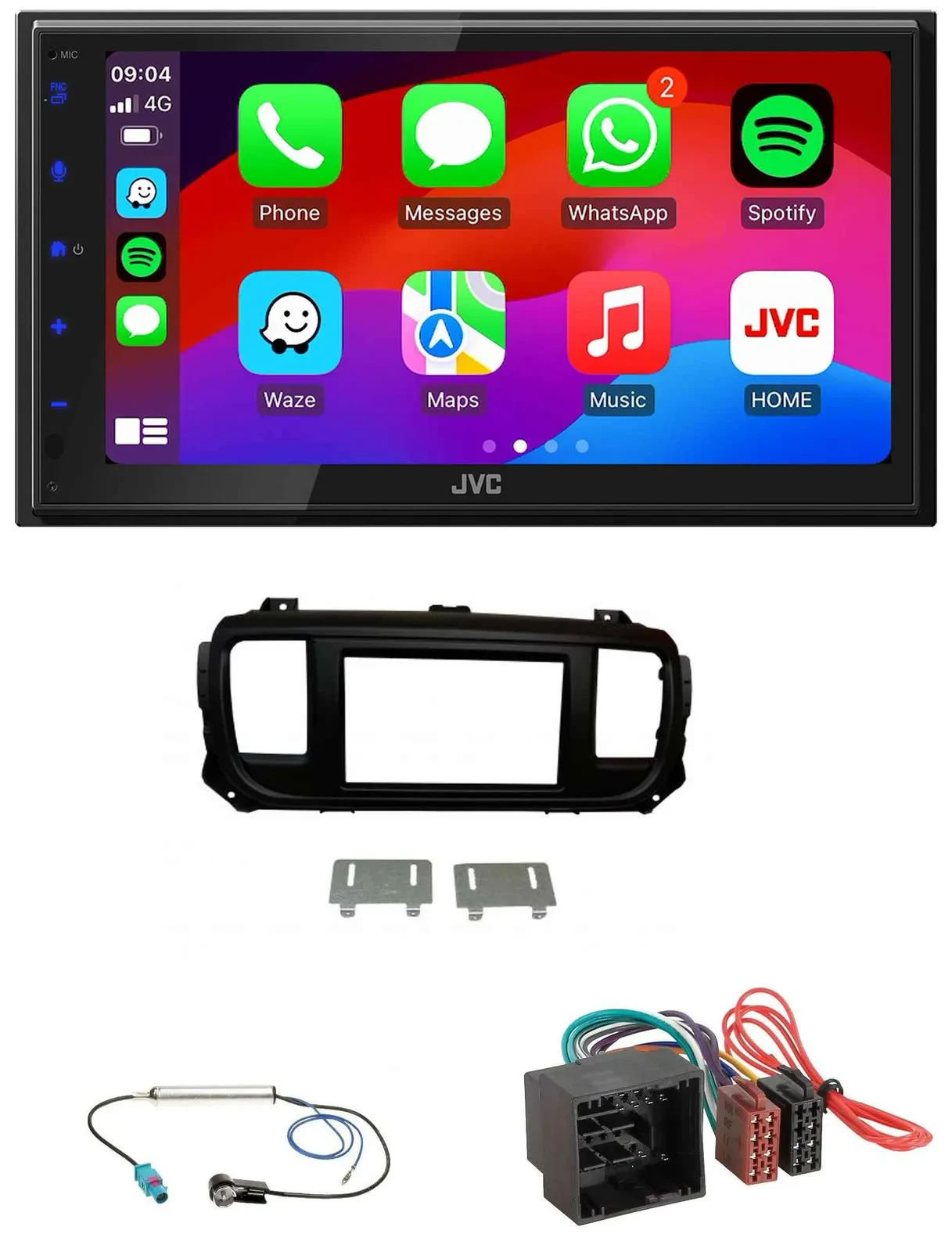 JVC Bluetooth USB MP3 2DIN DAB Autoradio für Citroen Jumpy Spacetourer ab 2016 u