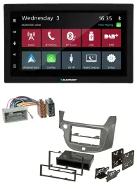 Автомагнитола для Honda Jazz (с 2009) Blaupunkt 2 DIN, DAB, Bluetooth, USB, MP3, серебристая