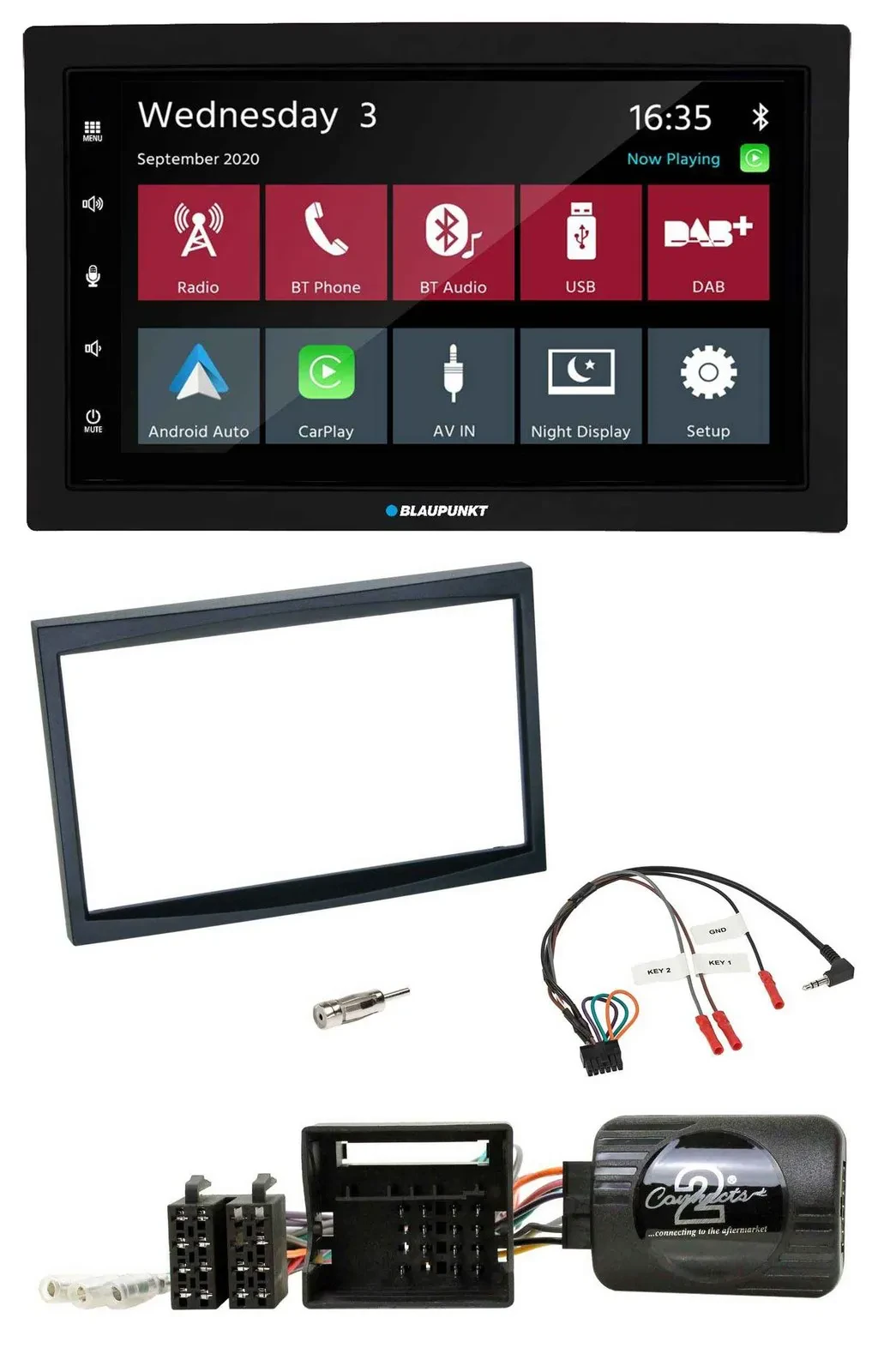 Blaupunkt DAB Bluetooth USB Lenkrad 2DIN Autoradio für Citroen C2 C3 Berlingo Ju