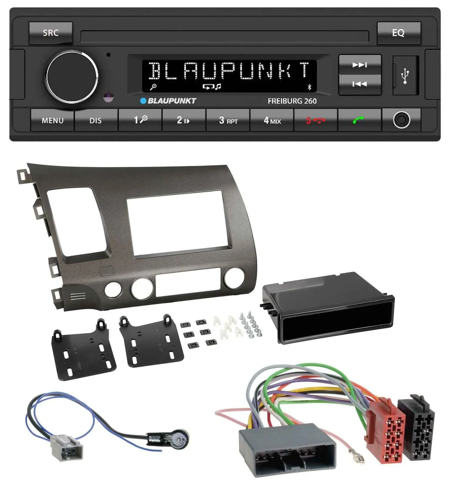 Blaupunkt AUX Bluetooth MP3 USB Autoradio für Honda Civic Hybrid FD3 06-10 anthr
