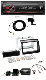 Автомагнитола Pioneer 1-DIN USB DAB MP3 для Fiat Ducato 2012–2015, черный (piano black), совместима с кнопками на руле