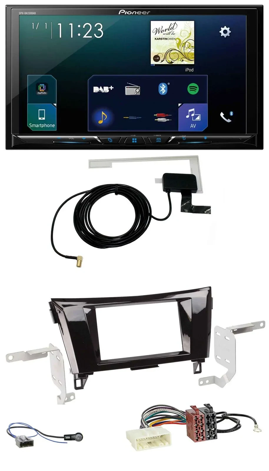 Pioneer 2DIN DAB USB MP3 Bluetooth Autoradio für Nissan Qashqai X-Trail ab 14