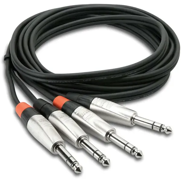 Коммутационный кабель Hosa 20' Pro Stereo Interconnect, Dual 1/4" TRS Male to Dual 1/4" TRS Male