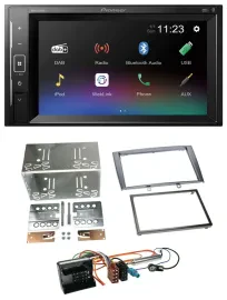 Автомагнитола для Peugeot 308 (2007–2009) Pioneer 2DIN, DAB, MP3, Bluetooth, USB, серебристая