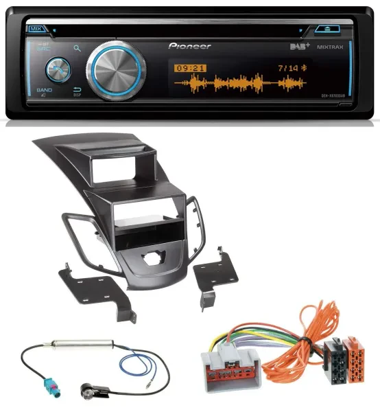 Pioneer MP3 DAB USB CD Bluetooth Autoradio für Ford Fiesta 08-10 Display schwarz
