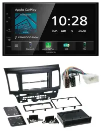 Kenwood Bluetooth MP3 DAB USB 2DIN Autoradio für Mitsubishi EVO Lancer ab 08