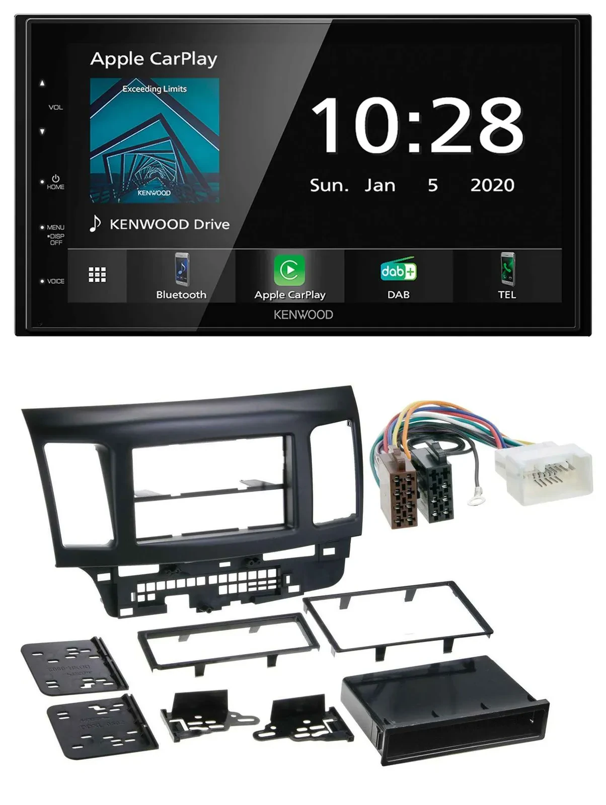 Kenwood Bluetooth MP3 DAB USB 2DIN Autoradio für Mitsubishi EVO Lancer ab 08