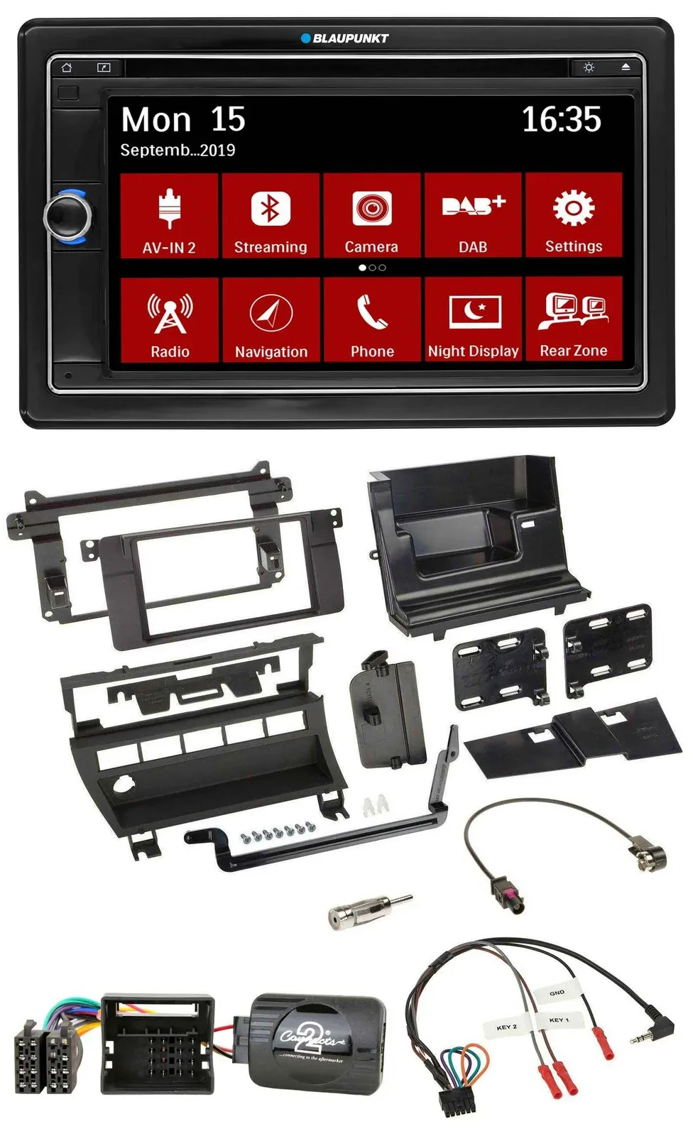 Blaupunkt Bluetooth DAB 2DIN USB DVD Lenkrad Autoradio für BMW 3er 2001-2006 5 S