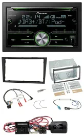 Pioneer Bluetooth Lenkrad DAB 2DIN USB CD Autoradio für Opel Corsa D stealth sch