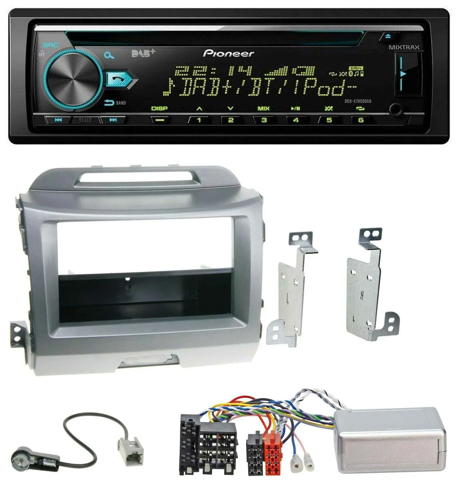 Pioneer DAB Lenkrad CD USB Bluetooth Autoradio für Kia Sportage 3 2010-15 silber