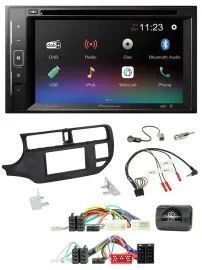 Автомагнитола Pioneer 2DIN, Bluetooth, USB, DAB, DVD, для Kia Rio UB (2011–2015), черный