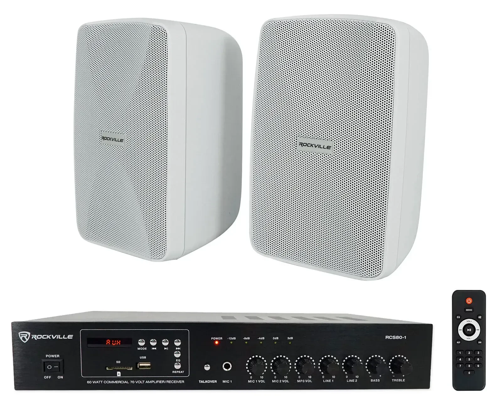 Настенная акустика Rockville WET-40W White с усилителем (пара)