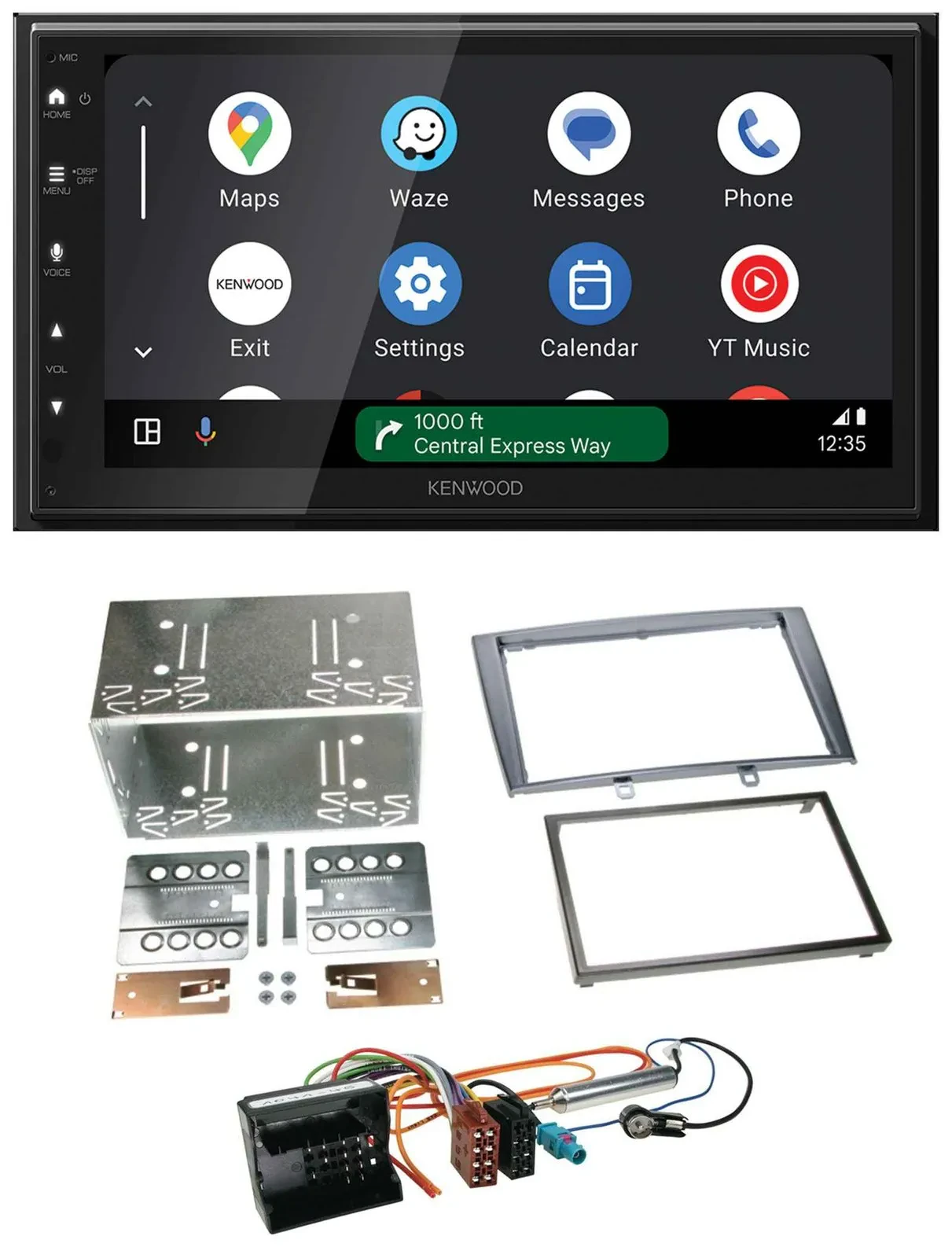 Kenwood DAB Bluetooth USB MP3 2DIN Autoradio für Peugeot 308 07-09 silber