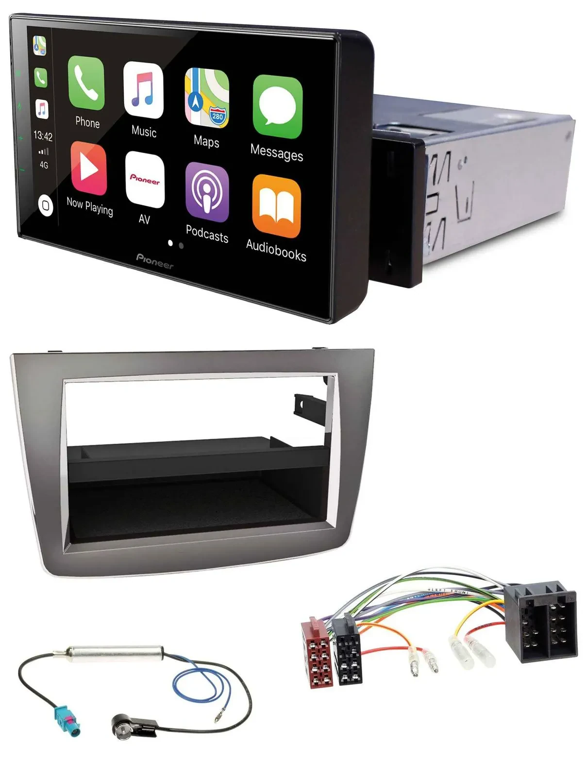 Pioneer Bluetooth MP3 DAB USB Autoradio für Alfa Romeo MiTo 955 08-14 ISO dunkel