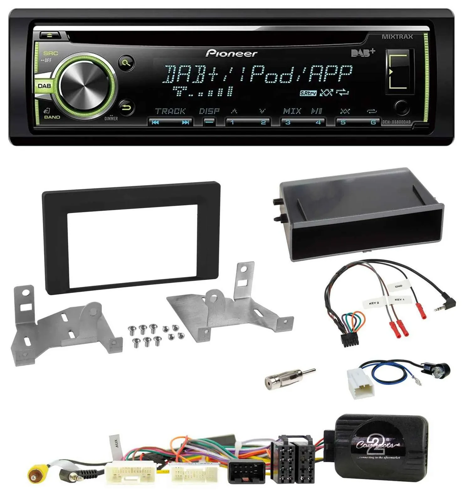 Pioneer DAB USB MP3 Lenkrad CD Autoradio für Toyota Aygo AB7 ab 2022 schwarz