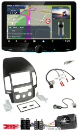 Kenwood Bluetooth DAB TMC 2DIN Lenkrad USB Navigation für Hyundai i30 ab 2009