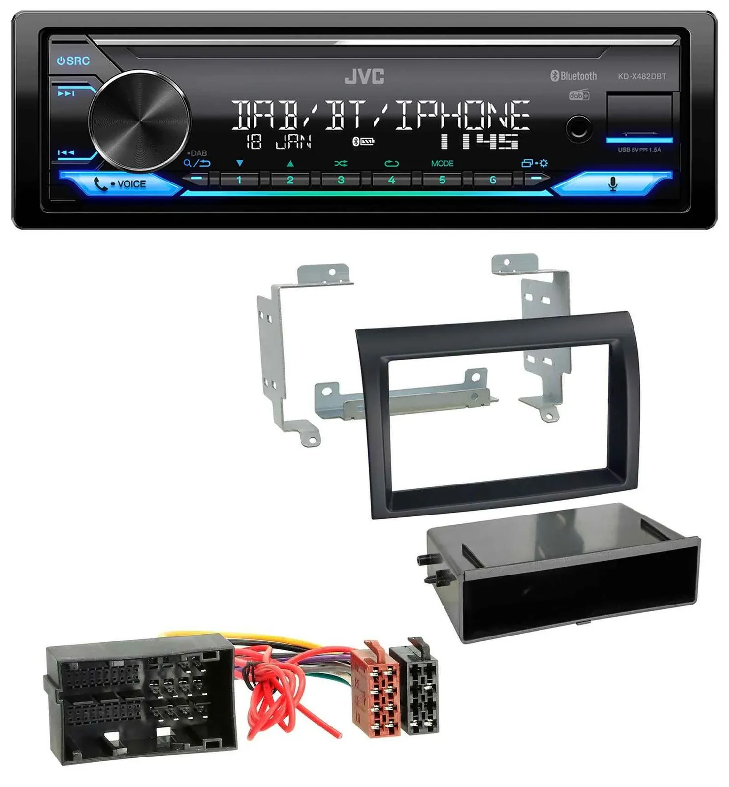 JVC Bluetooth DAB USB MP3 Autoradio für Citroen Jumper ab 2014 Fiat Ducato 14-21