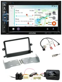 Автомагнитола Alpine 2DIN Bluetooth USB DAB с навигацией для Mitsubishi L200 (2006–2015) с поддержкой кнопок на руле