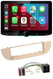 Kenwood MP3 USB DAB Bluetooth Autoradio für Fiat 500 ab 2007 perlgrau beige