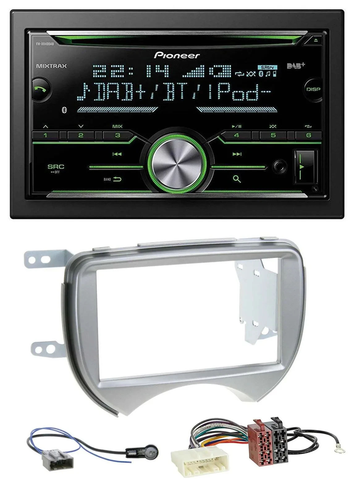 Pioneer Bluetooth MP3 DAB 2DIN USB CD Autoradio für Nissan Micra 2010-2013 silbe