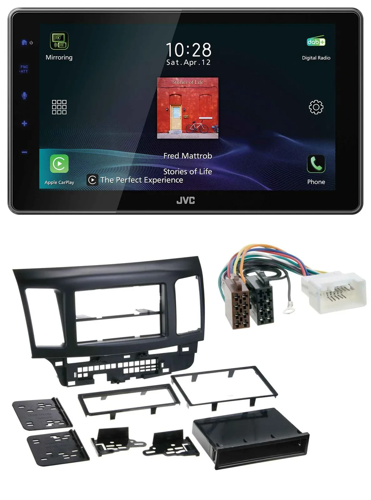 JVC DAB MP3 Bluetooth USB Autoradio für Mitsubishi Evo Lancer (ab 2008)