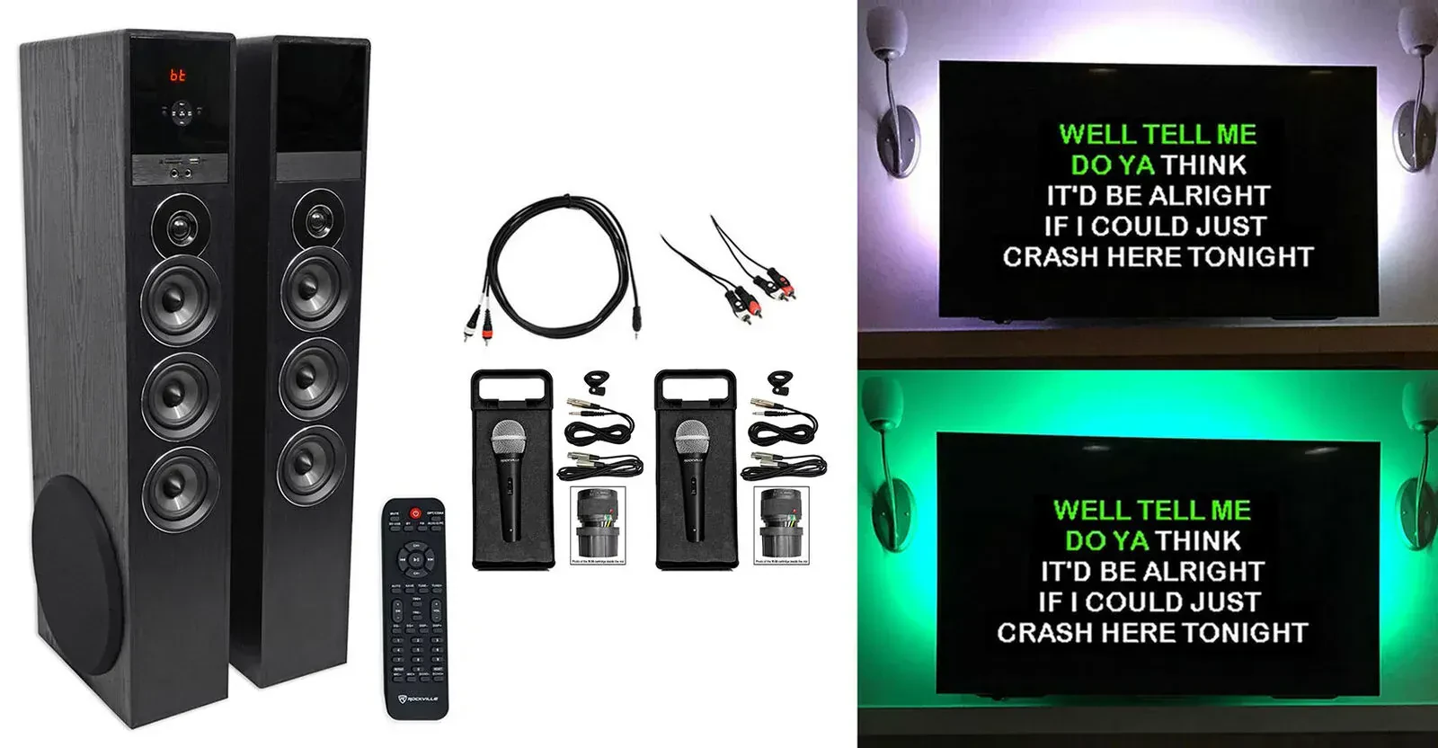 Широкополосная акустическая система Rockville TM150B Black с аксессуарами (пара)