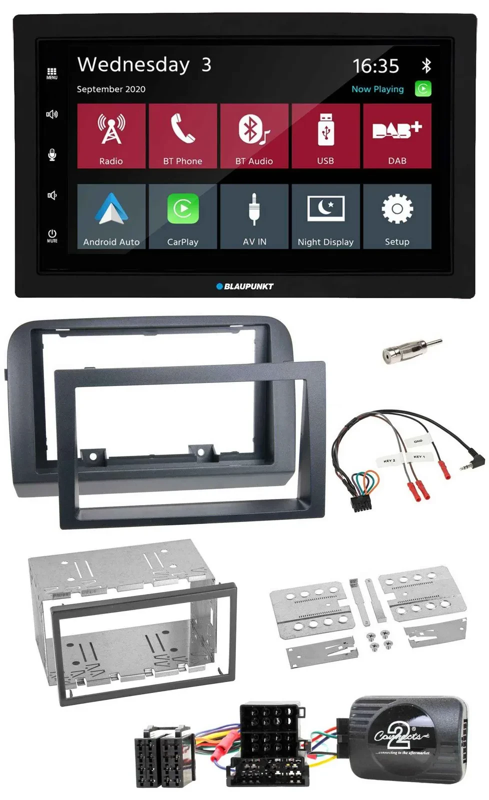 Blaupunkt DAB Bluetooth USB Lenkrad 2DIN Autoradio für Fiat Croma 2005-2010