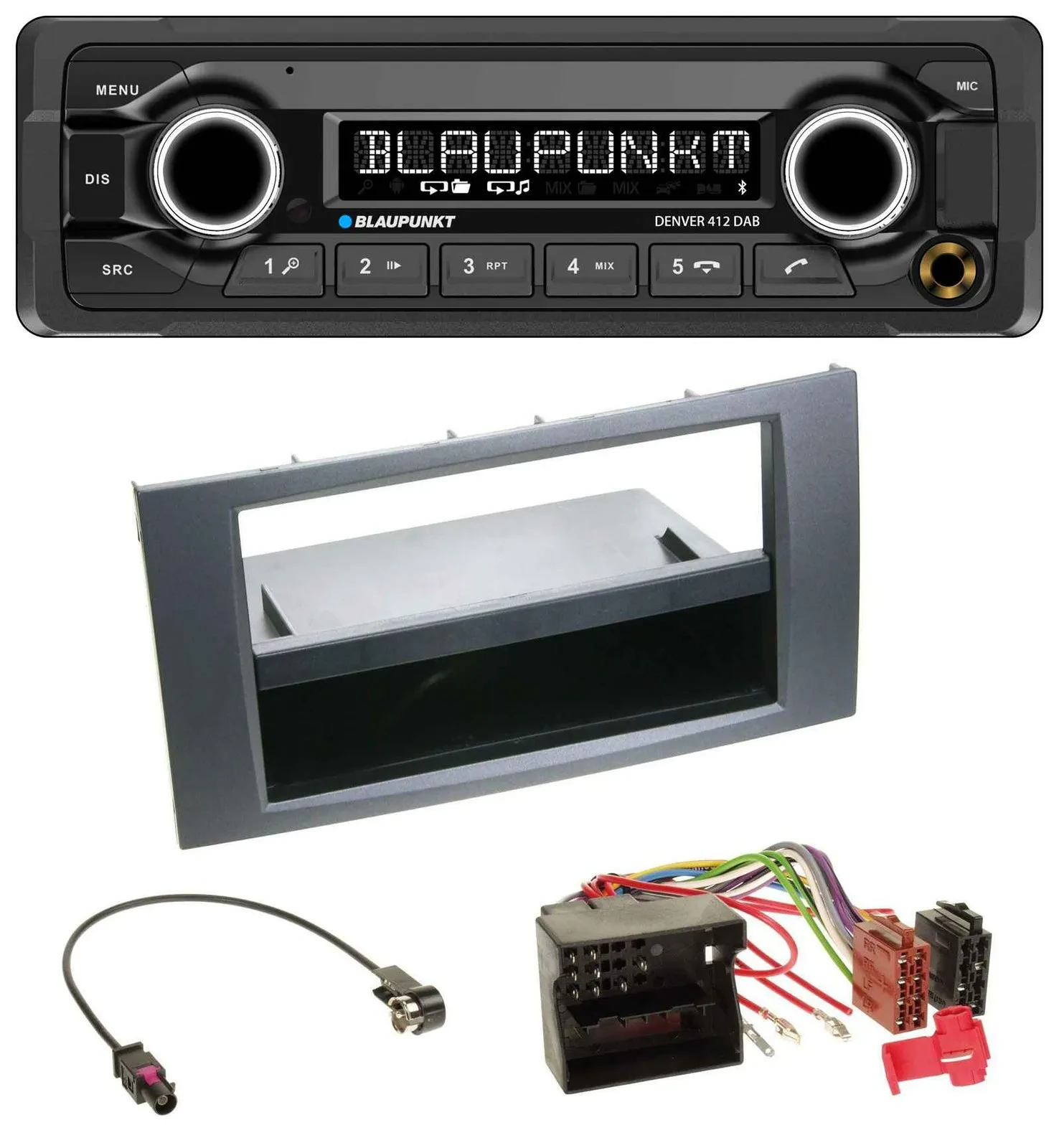 Автомагнитола Blaupunkt Bluetooth DAB MP3 USB для Ford Fiesta/Focus (2004–2008), антрацит