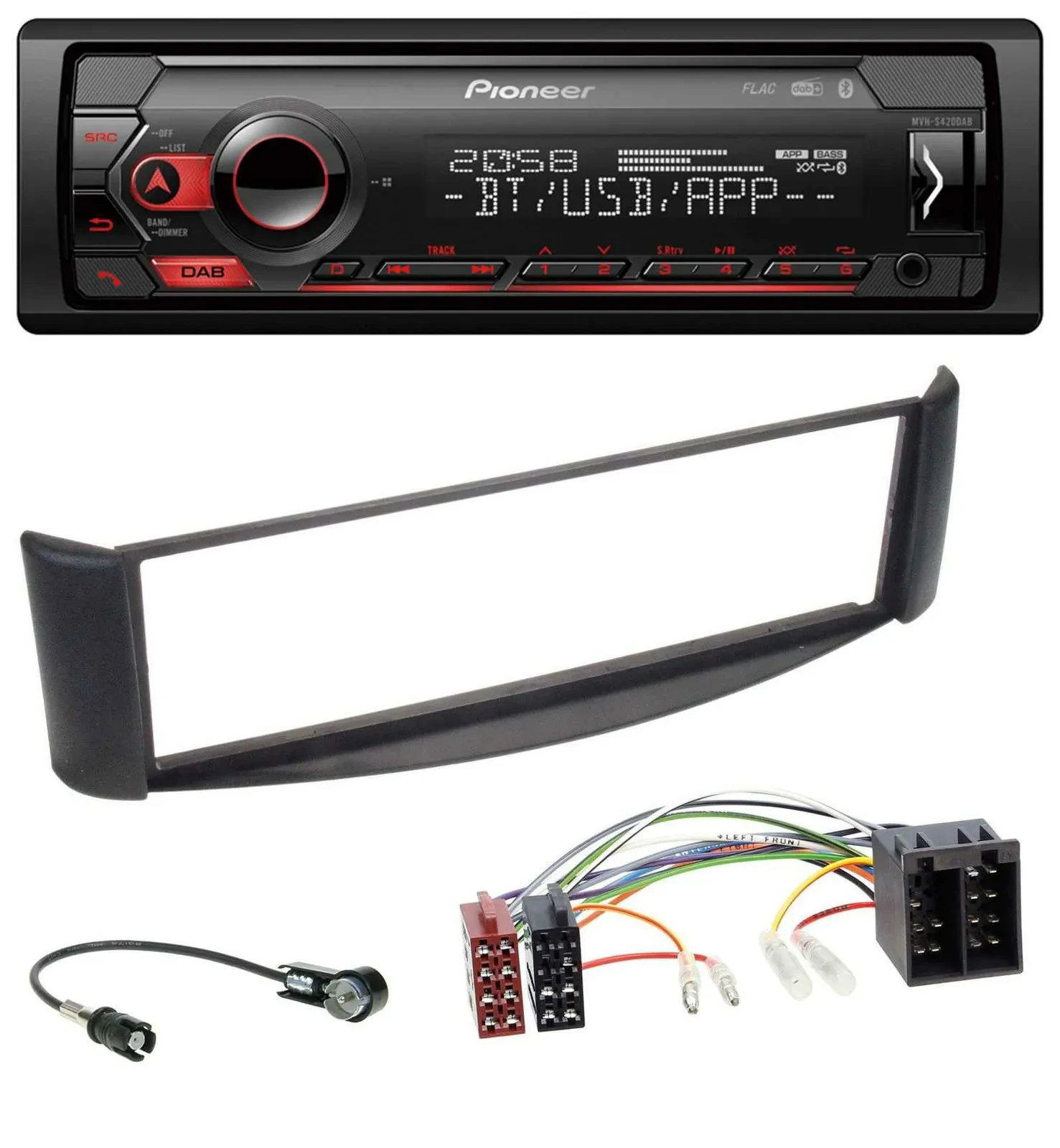 Pioneer MP3 USB DAB Bluetooth Autoradio für Smart ForTwo (1998-2007)