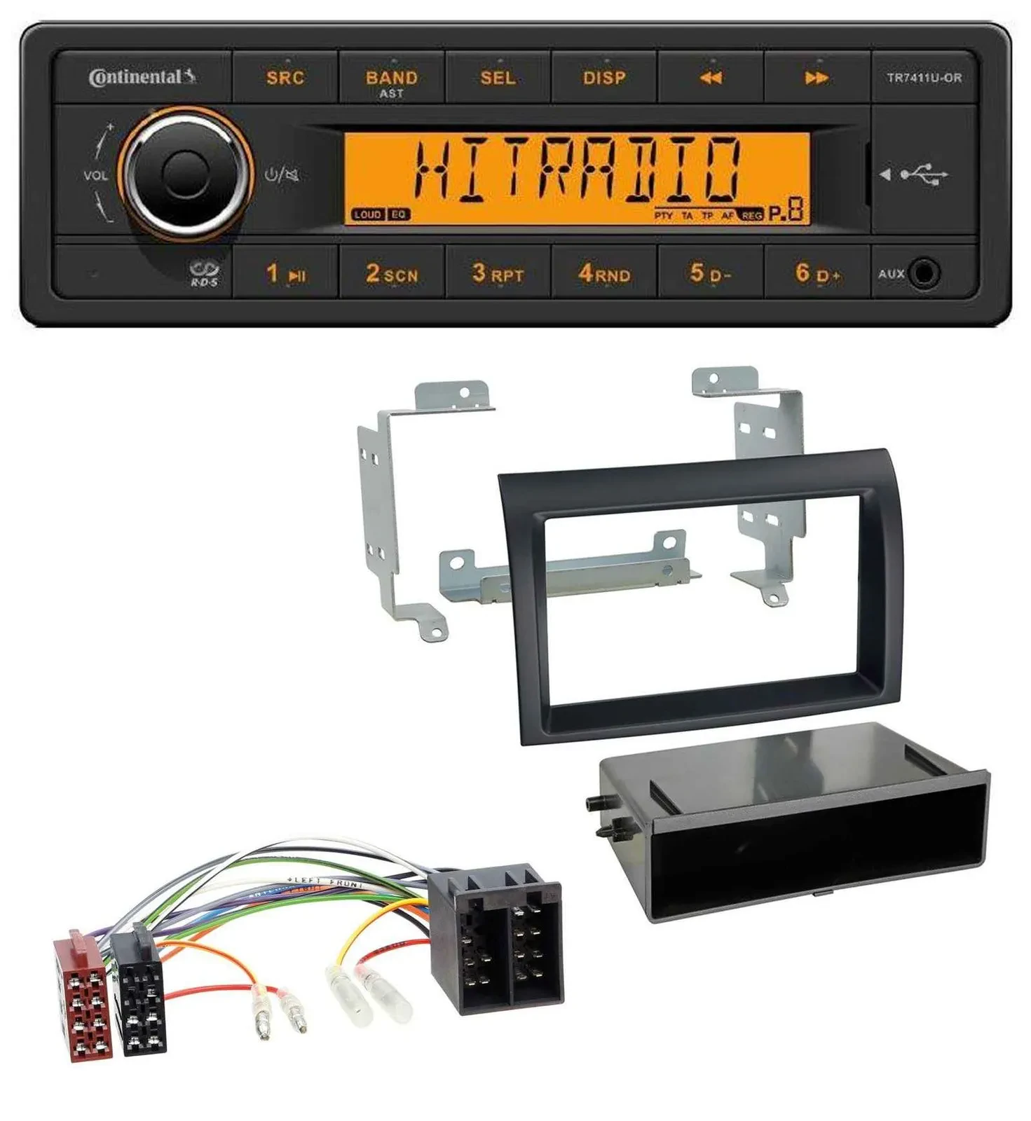 Continental 1DIN USB AUX MP3 Autoradio für Citroen Jumper Fiat Ducato 06-11 schw
