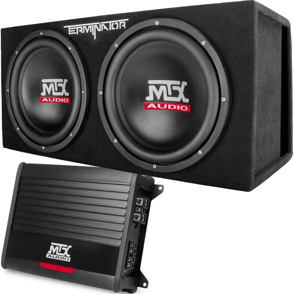 MTX TNP212DV 1000W 12" Dual Subwoofer Enclosure with Built-In Amplifier