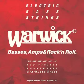 Струны для 6-струнной бас-гитары Warwick 42401 M 6 Red Label 25-135