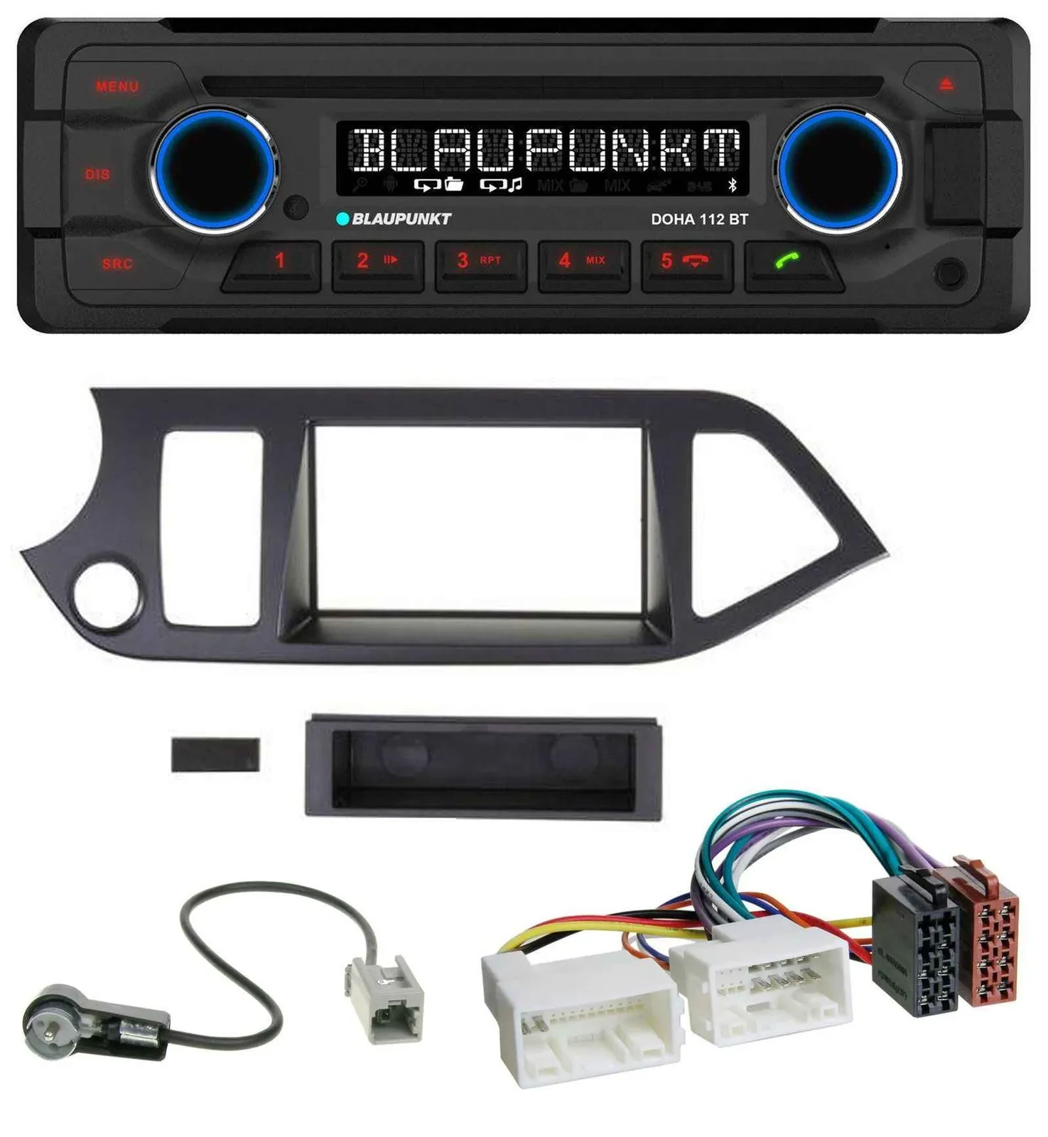 Blaupunkt AUX MP3 CD Bluetooth USB Autoradio für Kia Picanto ab 2011 Start-Stop