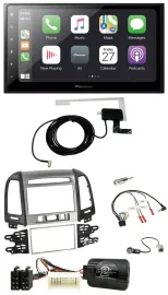 Pioneer USB Lenkrad 2DIN Bluetooth DAB Autoradio für Hyundai Santa Fe 3 Schalter