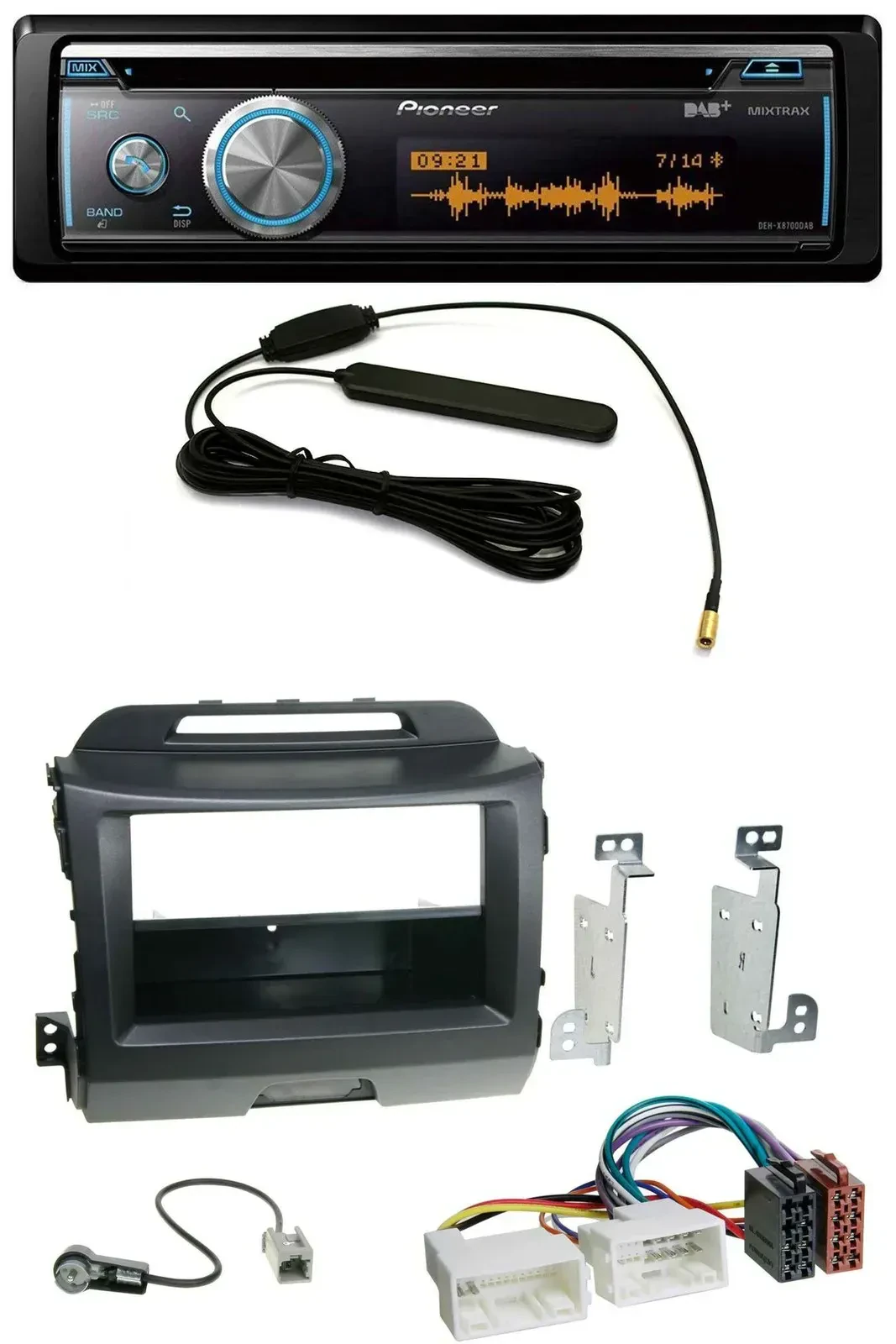 Автомагнитола для Kia Sportage 3 (2010–2015) Pioneer CD USB Bluetooth DAB MP3 черный