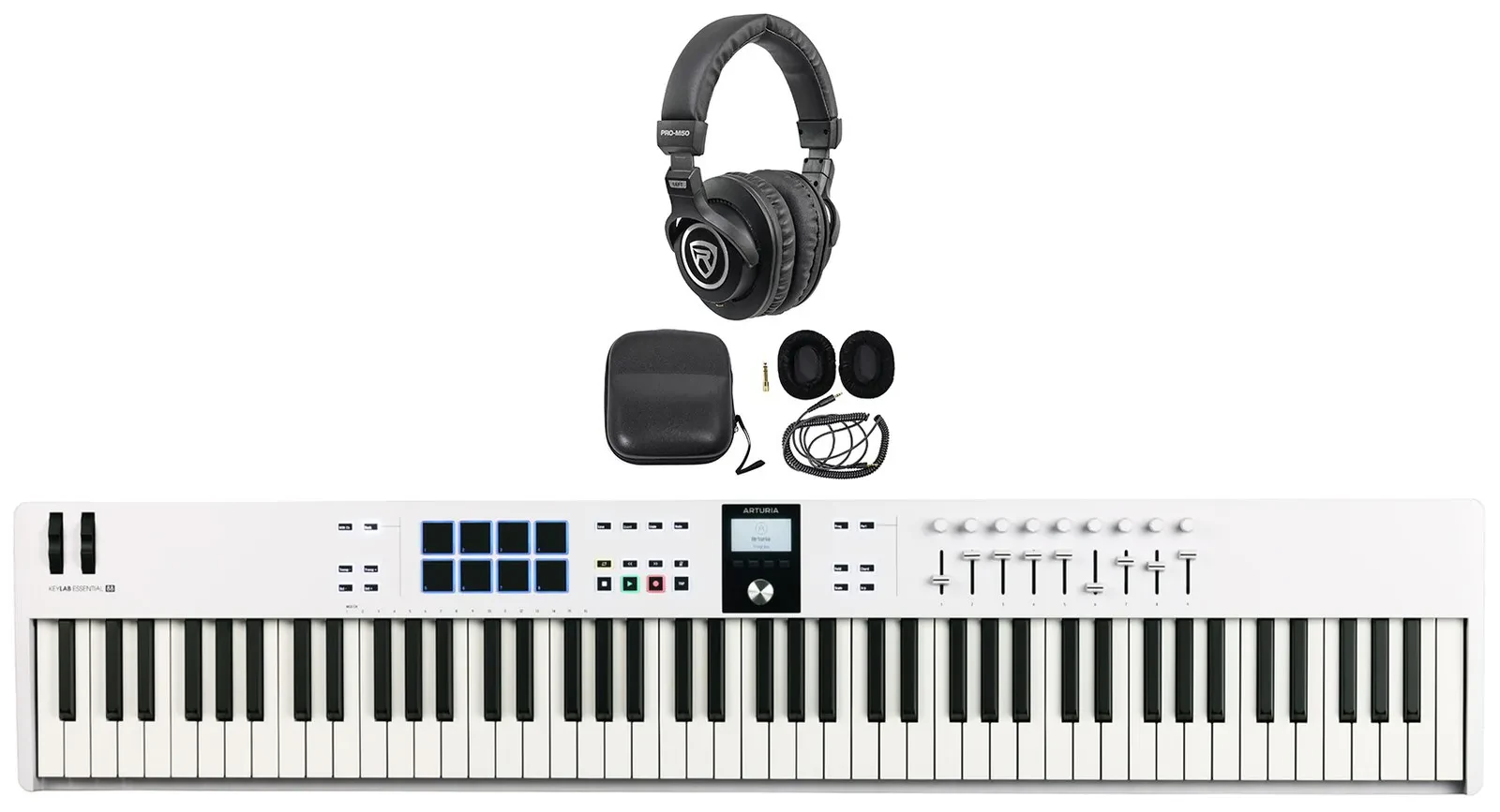 MIDI-клавиатура Arturia KeyLab Essential Mk3 88 клавиш, белая, с наушниками