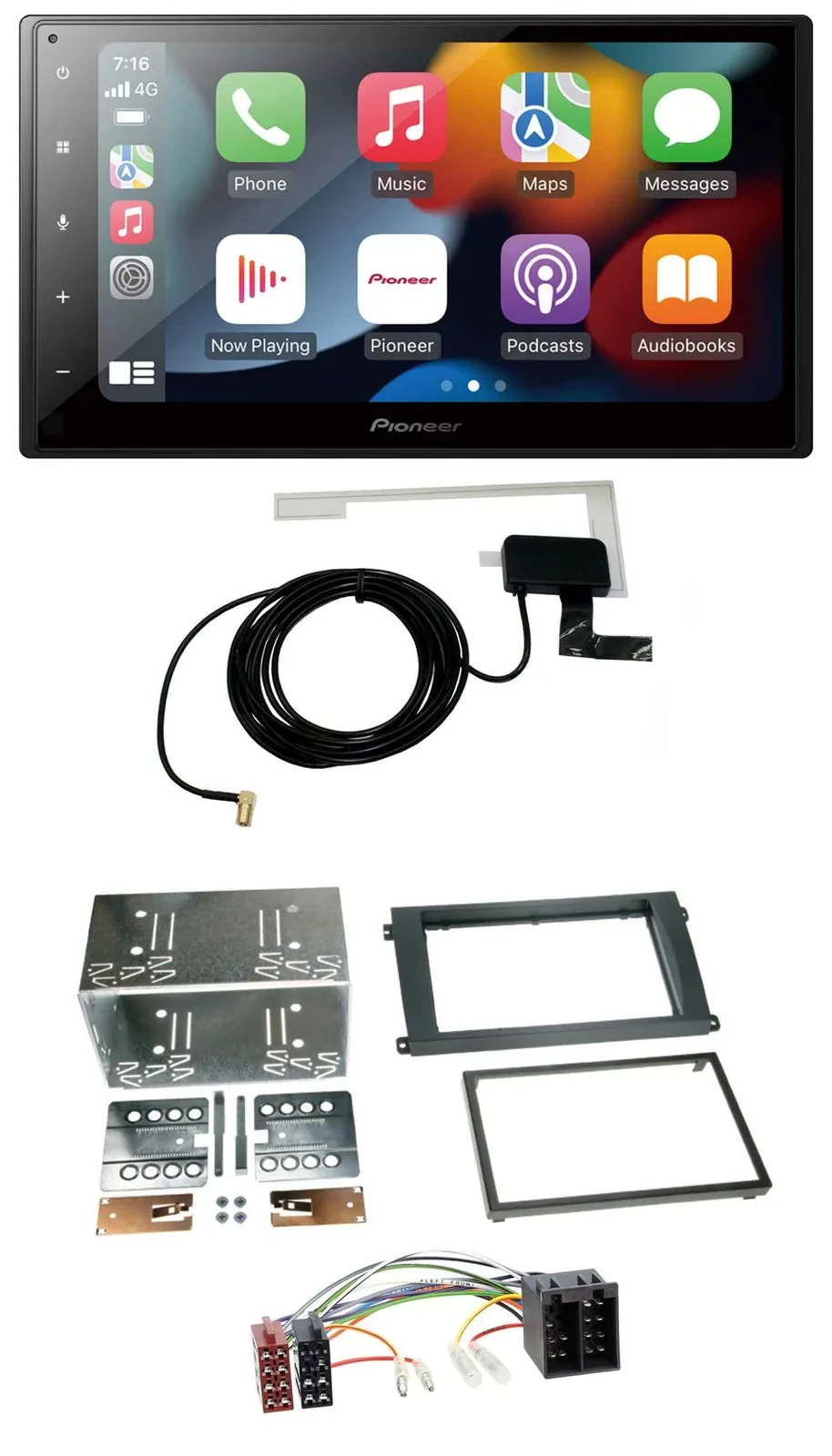 Pioneer MP3 USB Bluetooth DAB 2DIN Autoradio für Porsche Cayenne 2002-2007