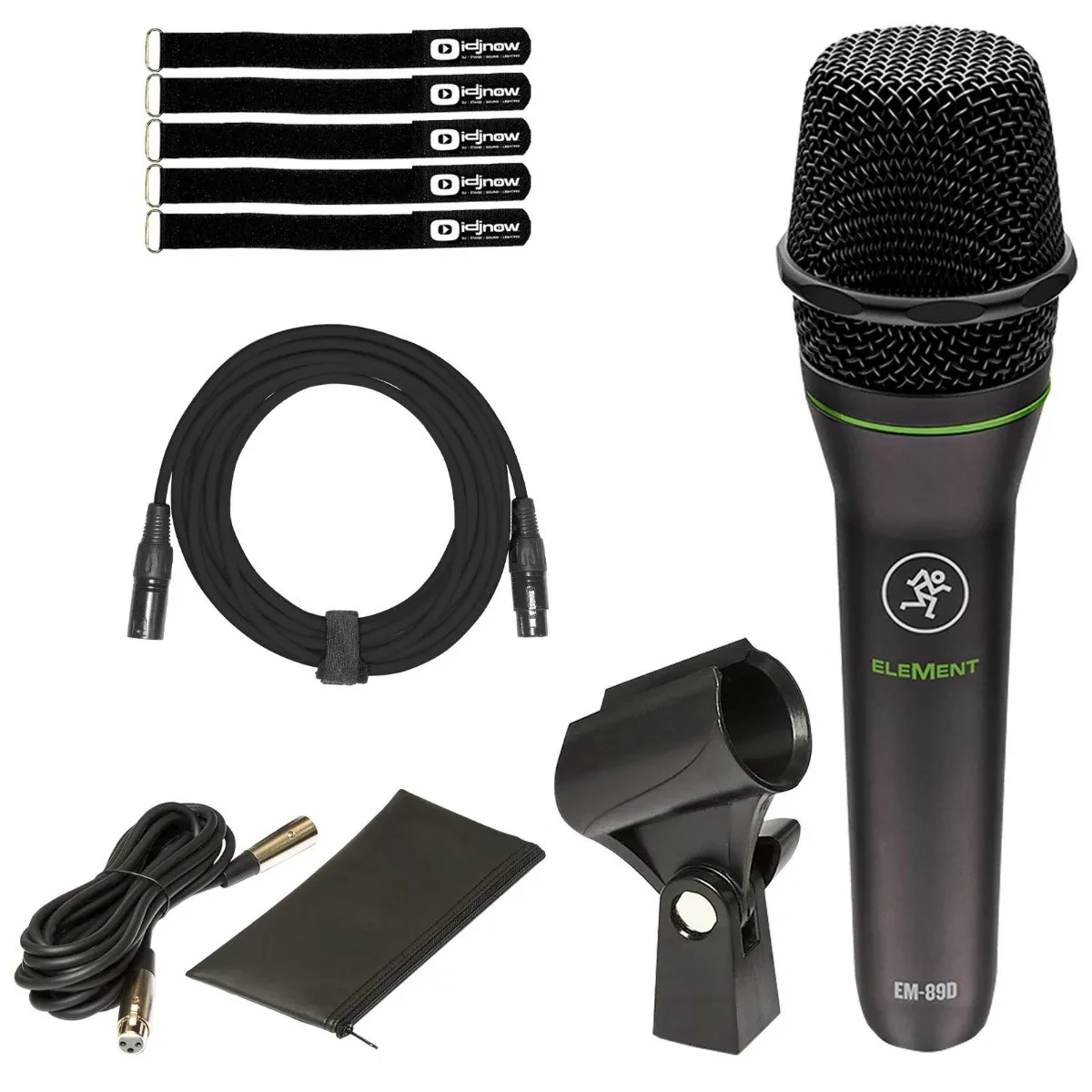 Mackie EM-89D EM89D EleMent Series Dynamic Vocal Microphone Mic w Cable & Pouch
