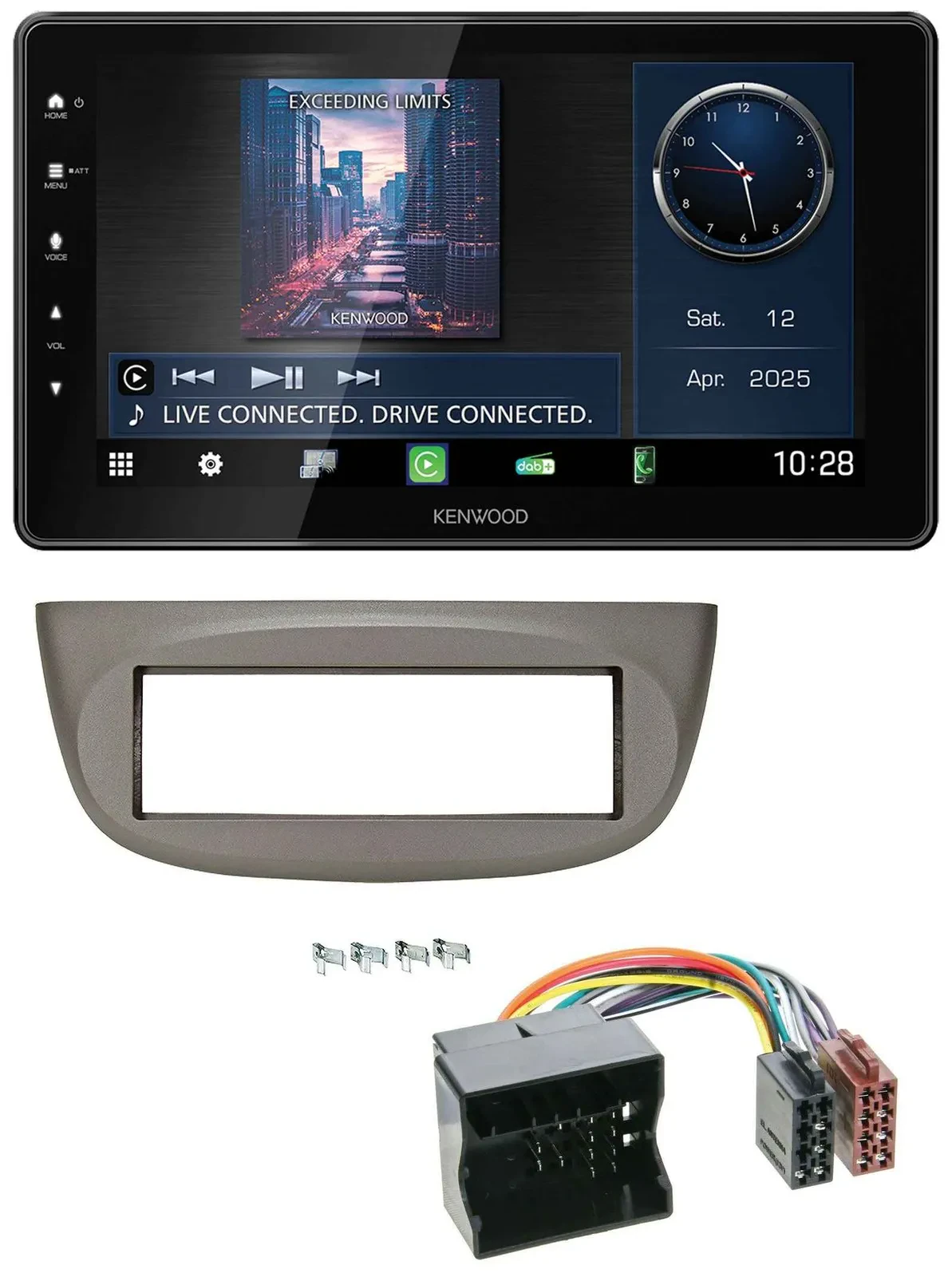 Kenwood MP3 Bluetooth USB DAB Autoradio für Renault Twingo 07-14 beige-grau