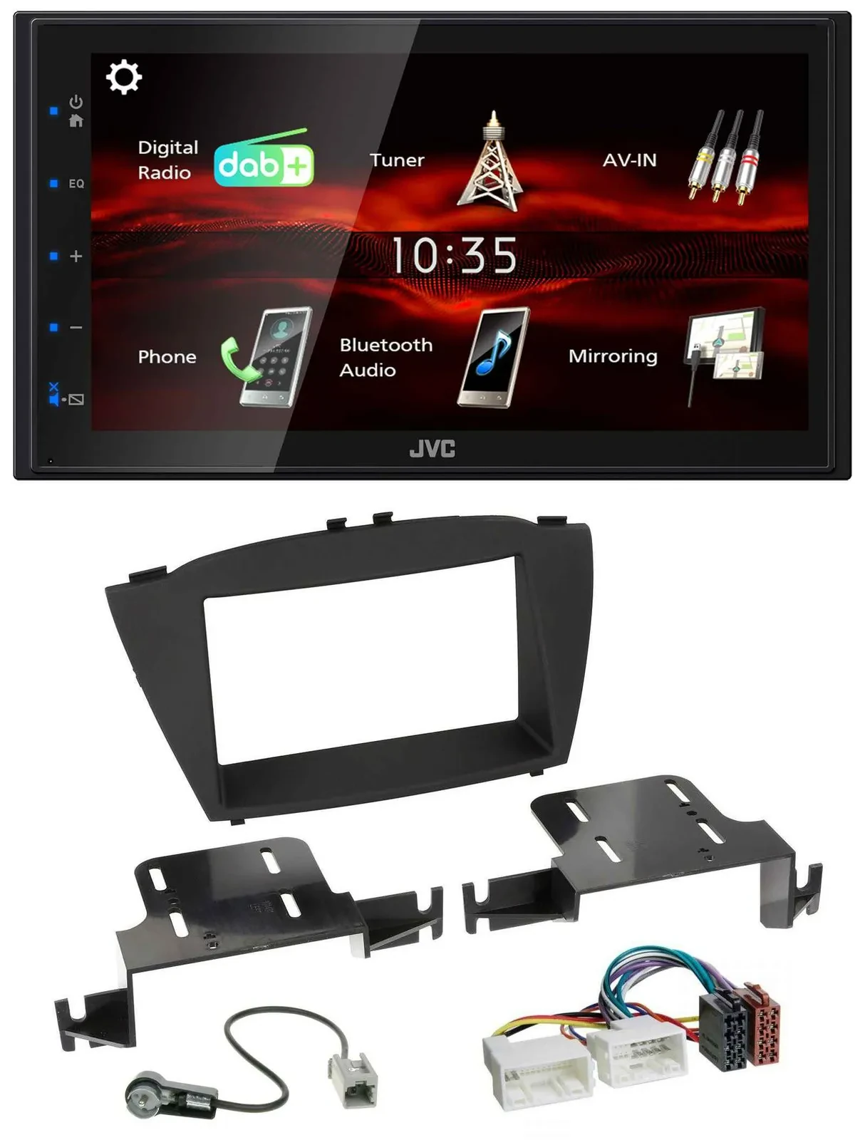 Автомагнитола для Hyundai ix35 (с 2013) JVC 2-DIN, USB, Bluetooth, MP3, DAB