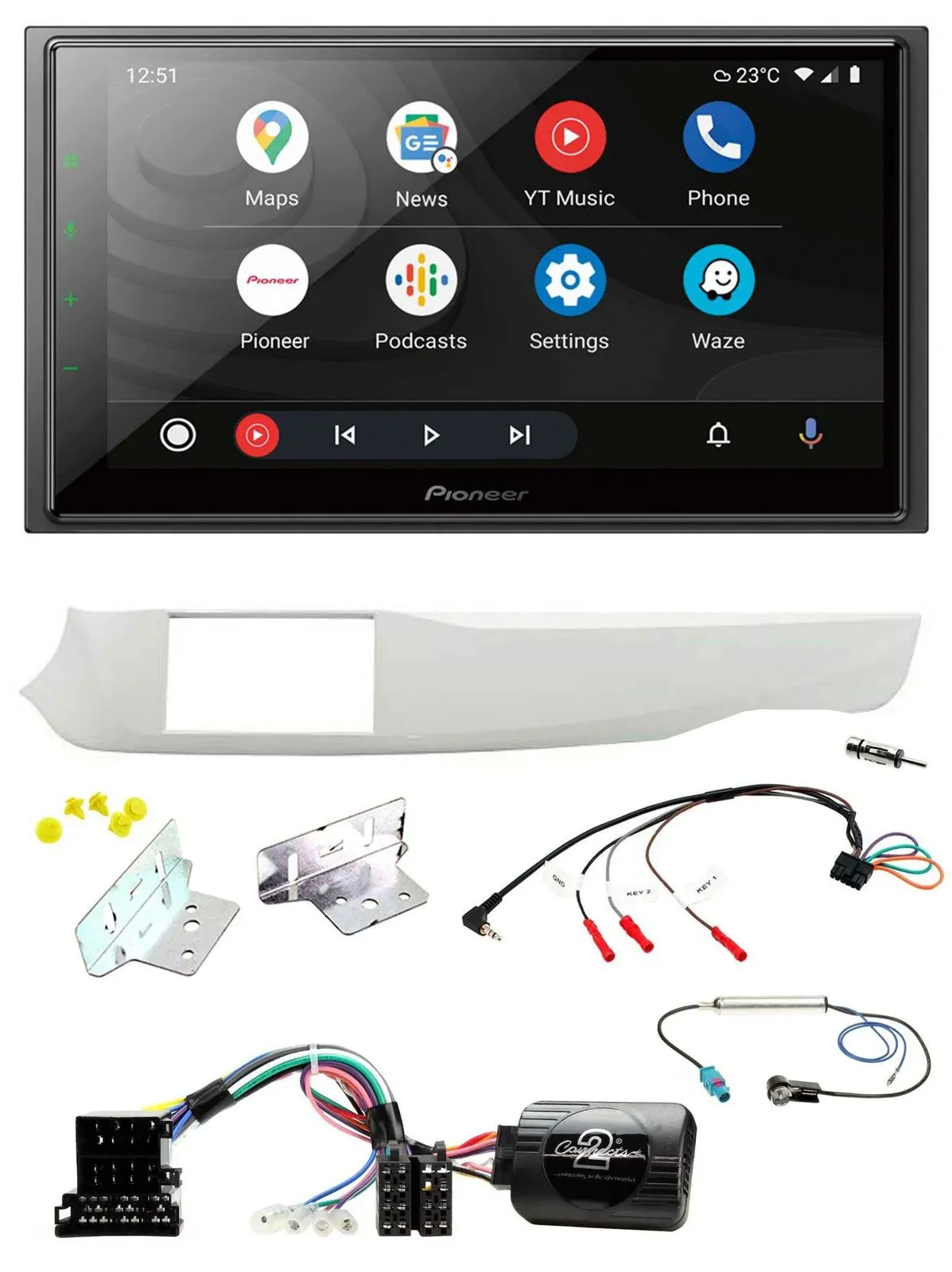 Pioneer USB 2DIN DAB Lenkrad Bluetooth Autoradio für Alfa Giulietta 10-14 940 we