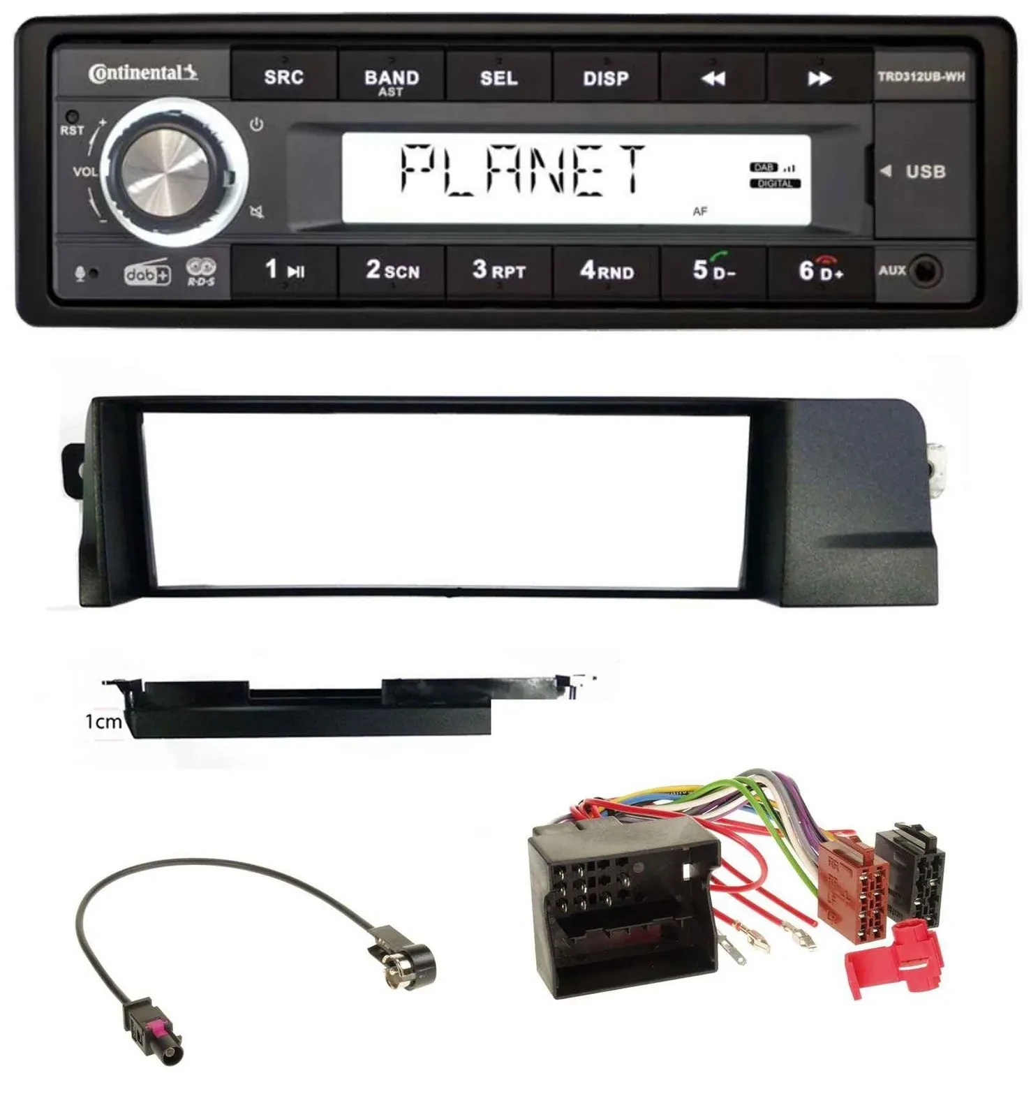 Continental USB 1DIN AUX DAB MP3 Autoradio für BMW 3er E46 Profiversion Quadlock