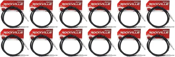 Инструментальный кабель Rockville RCGT6.0B Black 1.8 м (12 штук)