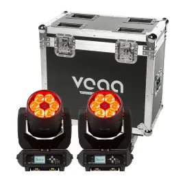 LED Moving Head Set 2x VEGA 3WAY PRO RGBW 240W 17 DMX TOUR CASE